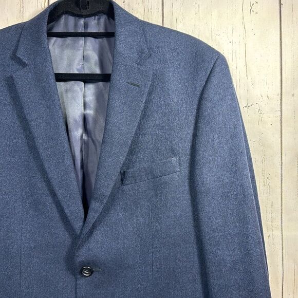 Jos A Bank Mens Linen Wool Blend Tailored Fit Navy Blue Casual Blazer Jacket - Picture 4 of 16